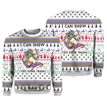 Raccoon I Can Show You Some Trash Ugly Christmas Sweater – Moonbestprint