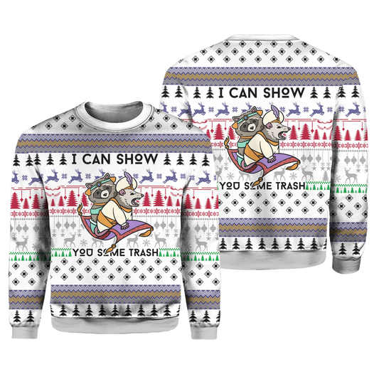 Raccoon I Can Show You Some Trash Ugly Christmas Sweater – Moonbestprint