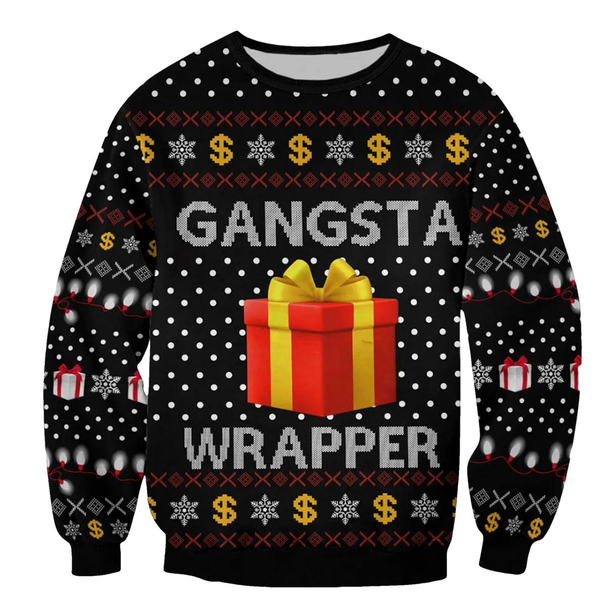 Queens Coach Grant Leonard Gangsta Wrapper Christmas Ugly Sweater - Moonbestprint