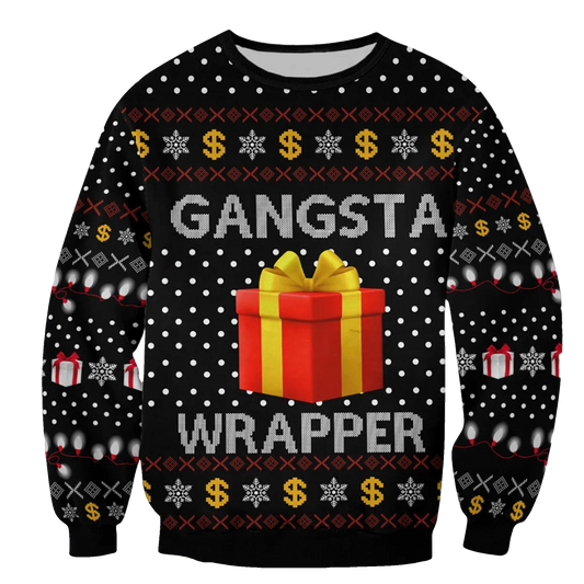 Queens Coach Grant Leonard Gangsta Wrapper Christmas Ugly Sweater - Moonbestprint