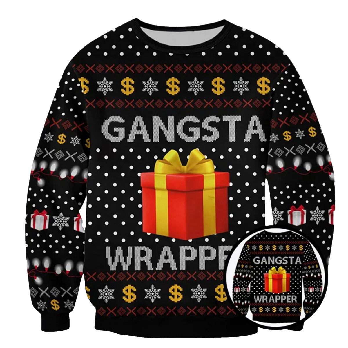 Queens Coach Grant Leonard Gangsta Wrapper Christmas Ugly Sweater - Moonbestprint