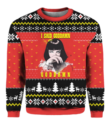 Pulp Fiction Ugly Christmas Sweater - Moonbestprint