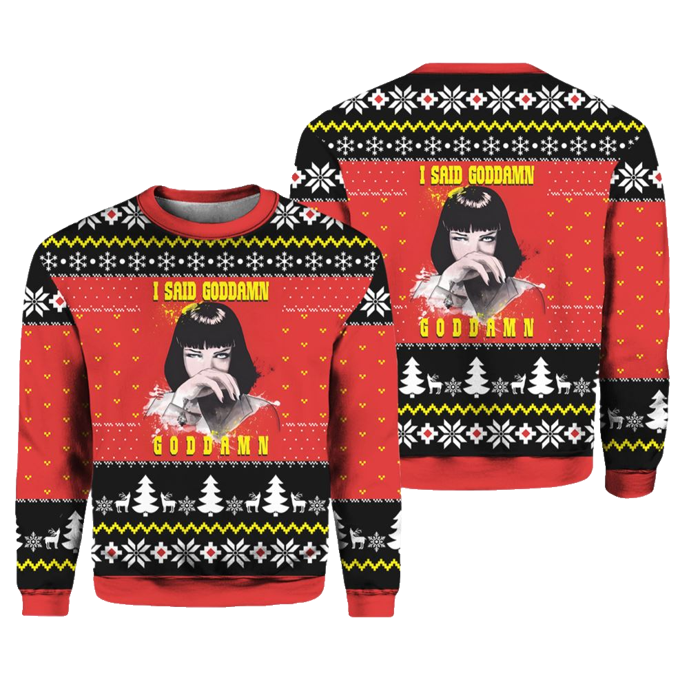 Pulp Fiction Ugly Christmas Sweater - Moonbestprint