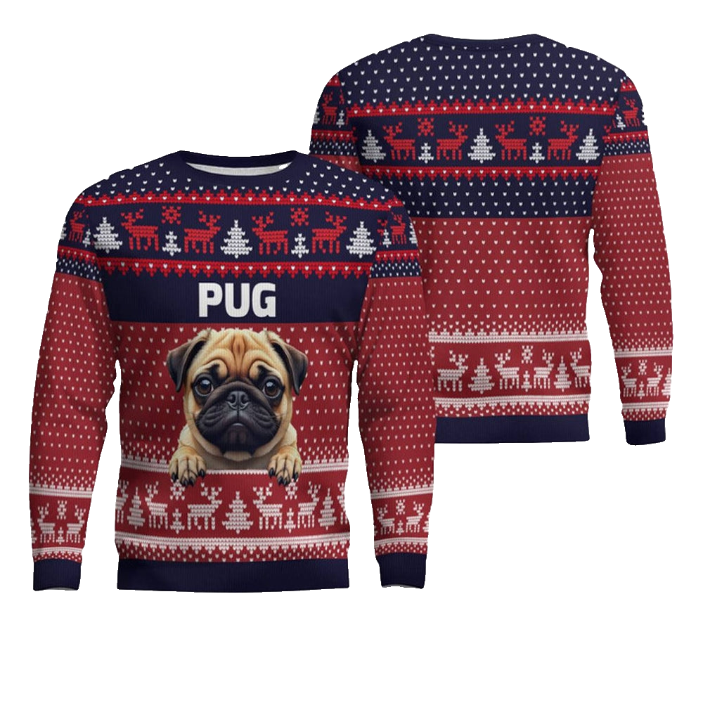 Pug Ugly Christmas Sweater - Moonbestprint