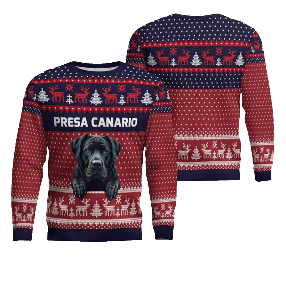 Presa Canario Ugly Christmas Sweater - Moonbestprint