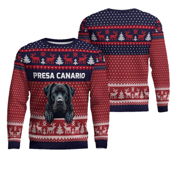 Presa Canario Ugly Christmas Sweater - Moonbestprint