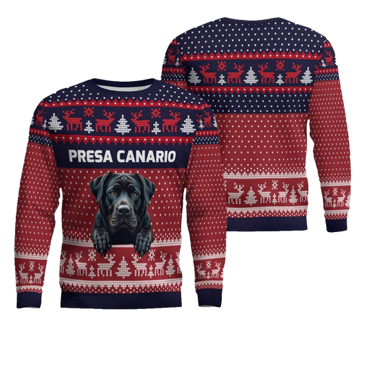 Presa Canario Ugly Christmas Sweater - Moonbestprint