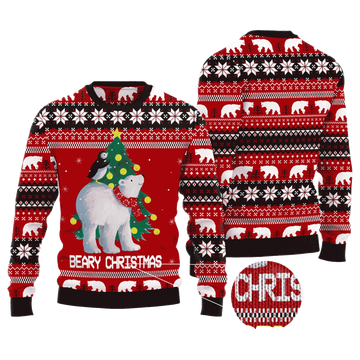 Polar Bear Beary Christmas Ugly Christmas Sweaters - Moonbestprint