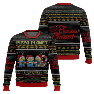 Pizza Planet Food and Fun Space Port Ugly Christmas Sweater – Moonbestprint