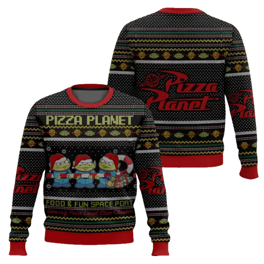 Pizza Planet Food and Fun Space Port Ugly Christmas Sweater – Moonbestprint
