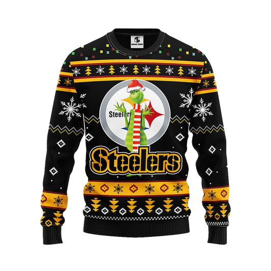 Pittsburgh Steelers Funny Grinch Ugly Christmas Sweater – Moonbestprint
