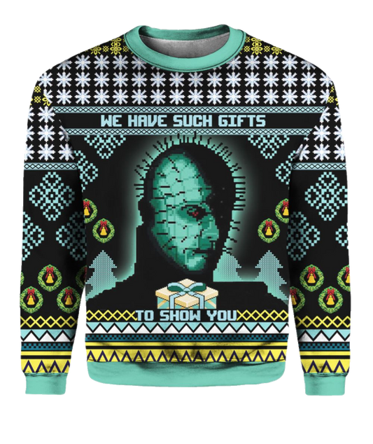 Pinhead Hellraiser We Have Such Gfts To Show You Christmas Sweater - Moonbestprint
