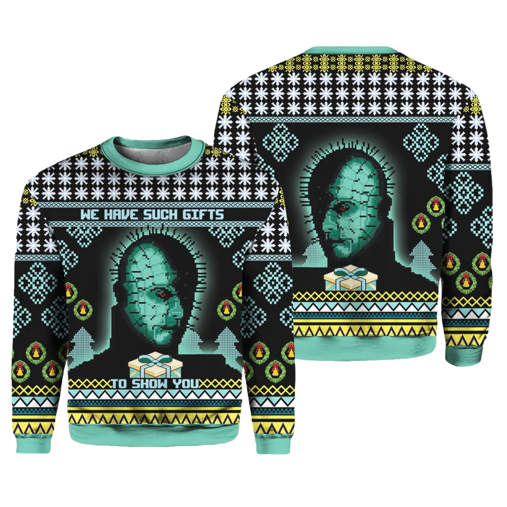 Pinhead Hellraiser We Have Such Gfts To Show You Christmas Sweater - Moonbestprint
