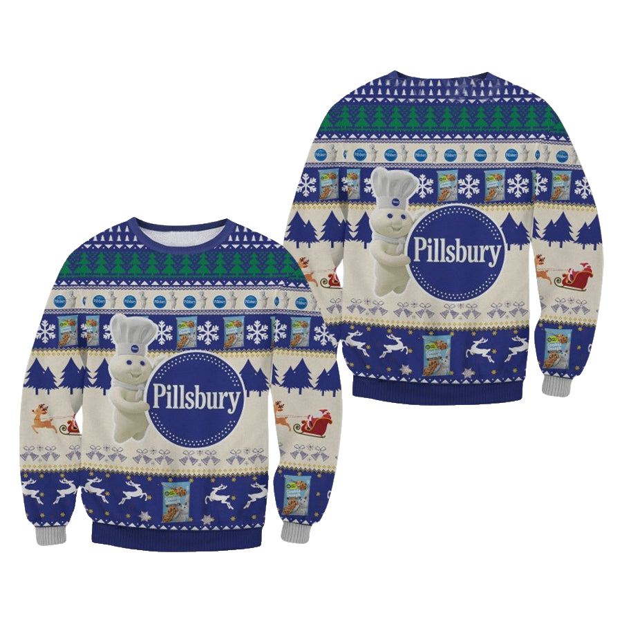 Pillsbury Deer Chritsmas Ugly Christmas Sweater – Moonbestprint