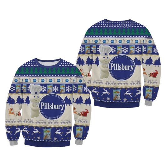 Pillsbury Deer Chritsmas Ugly Christmas Sweater – Moonbestprint