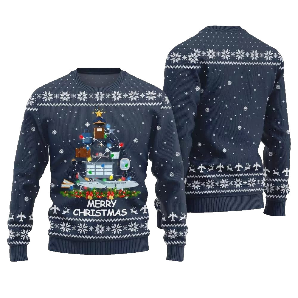 Pilot Merry Christmas Tree Ugly Sweater Christmas 2026 - Moonbestprint