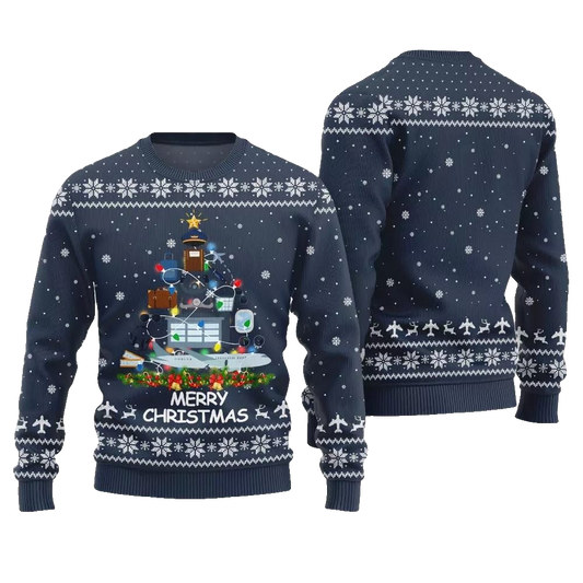 Pilot Merry Christmas Tree Ugly Sweater Christmas 2026 - Moonbestprint