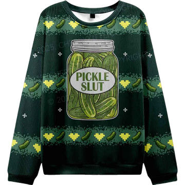 Pickle Slut Y2K Ugly Christmas Sweater – Moonbestprint