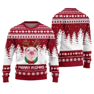 Pig Merry Pigmas Ugly Sweater 2026 Christmas - Moonbestprint