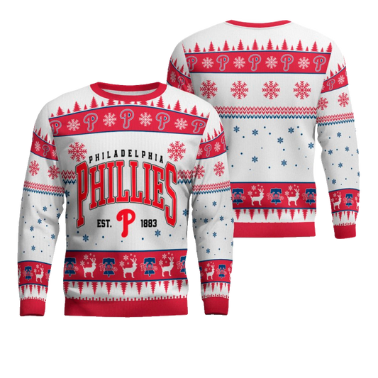 Philadelphia Phillies Baseball Christmas Ugly Sweater – Moonbestprint