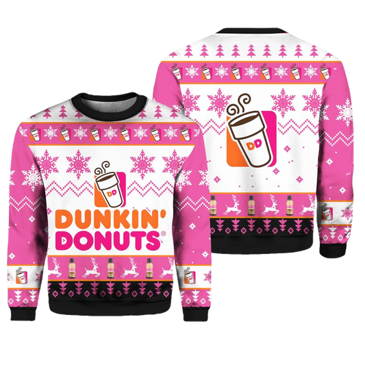Personalized Name Dunkin Donuts Christmas Sweater - Moonbestprint