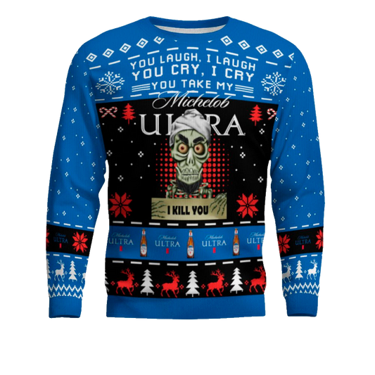 Personalized Michelob Ultra Funny Skeleton Ugly Christmas Sweater (Your Name) – Moonbestprint
