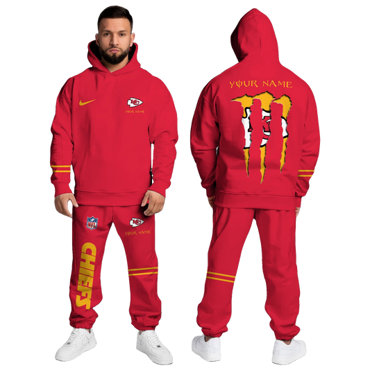 Personalized Kansas City Chiefs Monster Energy Hoodie - Moonbestprint