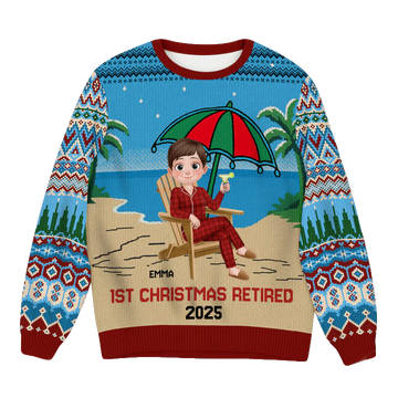 Personalised 1st Christmas Retired Ugly Sweater 2025 – Moonbestprint