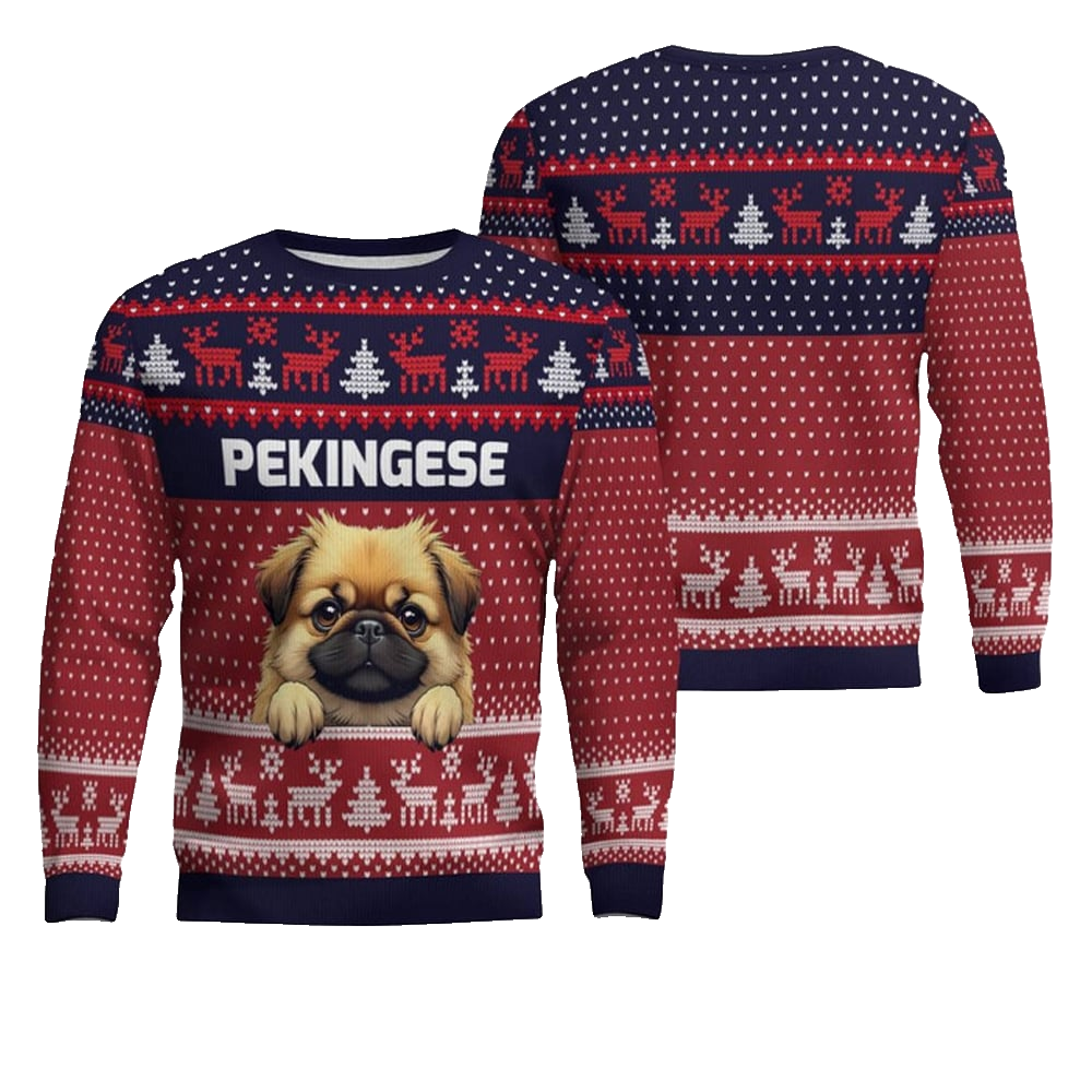 Pekingese Ugly Christmas Sweater - Moonbestprint