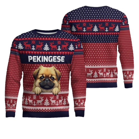 Pekingese Ugly Christmas Sweater - Moonbestprint