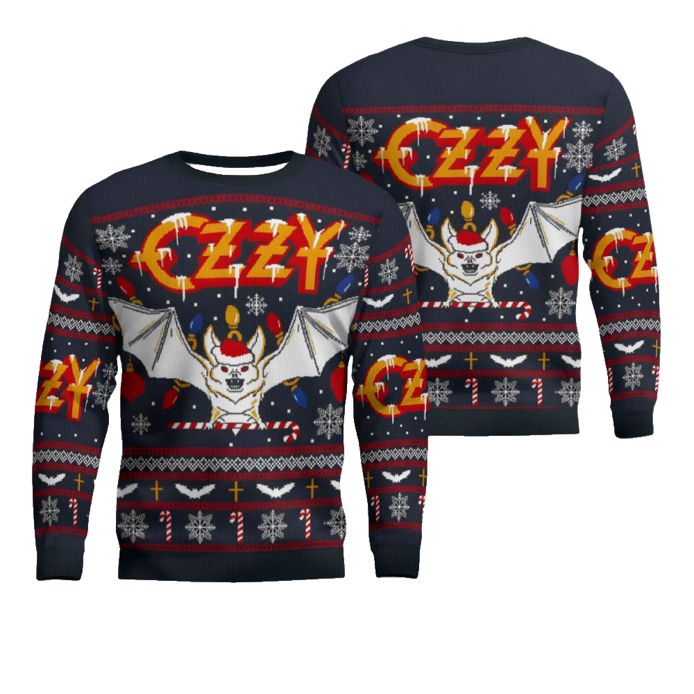 Ozzy Osbourne Multicolour Holiday Christmas Ugly Sweater – Moonbestprint