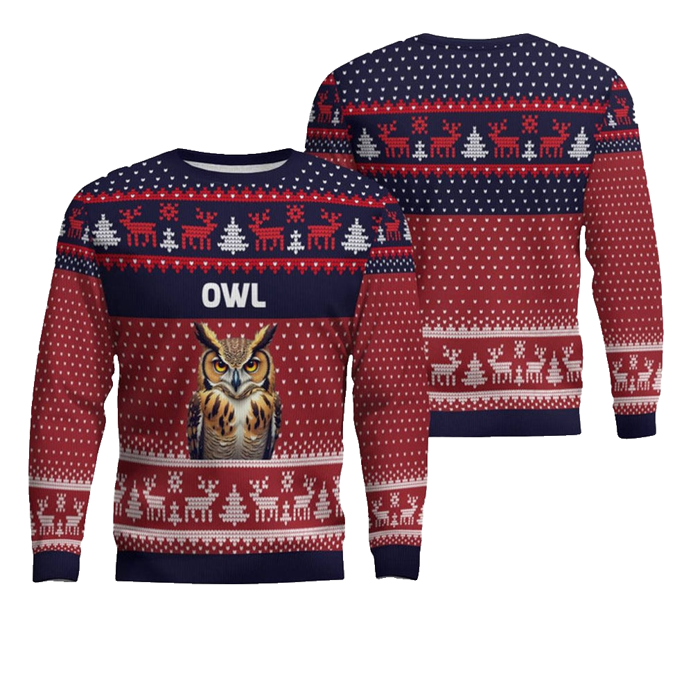 Owl Ugly Christmas Sweater - Moonbestprint