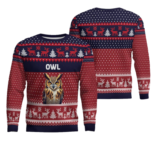 Owl Ugly Christmas Sweater - Moonbestprint