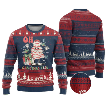 Oh Christmas Tree Groovy Ugly Christmas Sweater - Moonbestprint