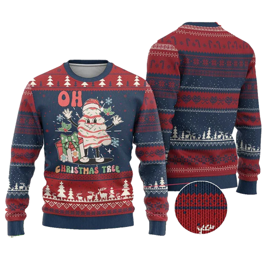 Oh Christmas Tree Groovy Ugly Christmas Sweater - Moonbestprint