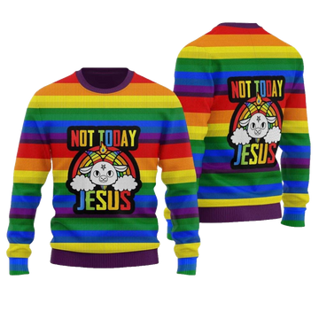 Not Today Jesus Ugly Christmas Sweater - Moonbestprint