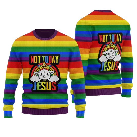 Not Today Jesus Ugly Christmas Sweater - Moonbestprint