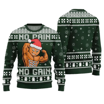 No Pain No Gain Ugly Sweater Christmas 2026 - Moonbestprint