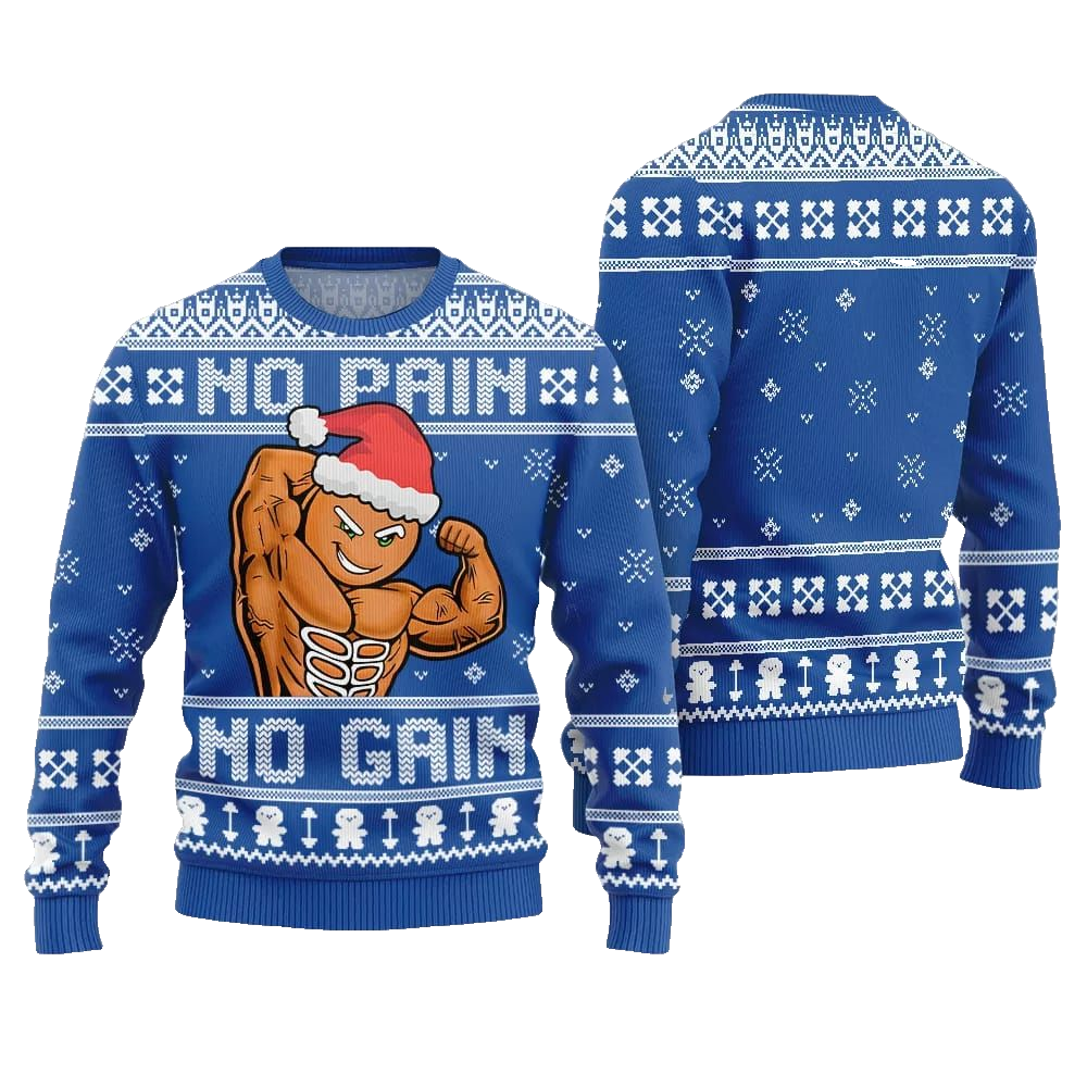 No Pain No Gain Ugly Sweater Christmas 2026 - Moonbestprint