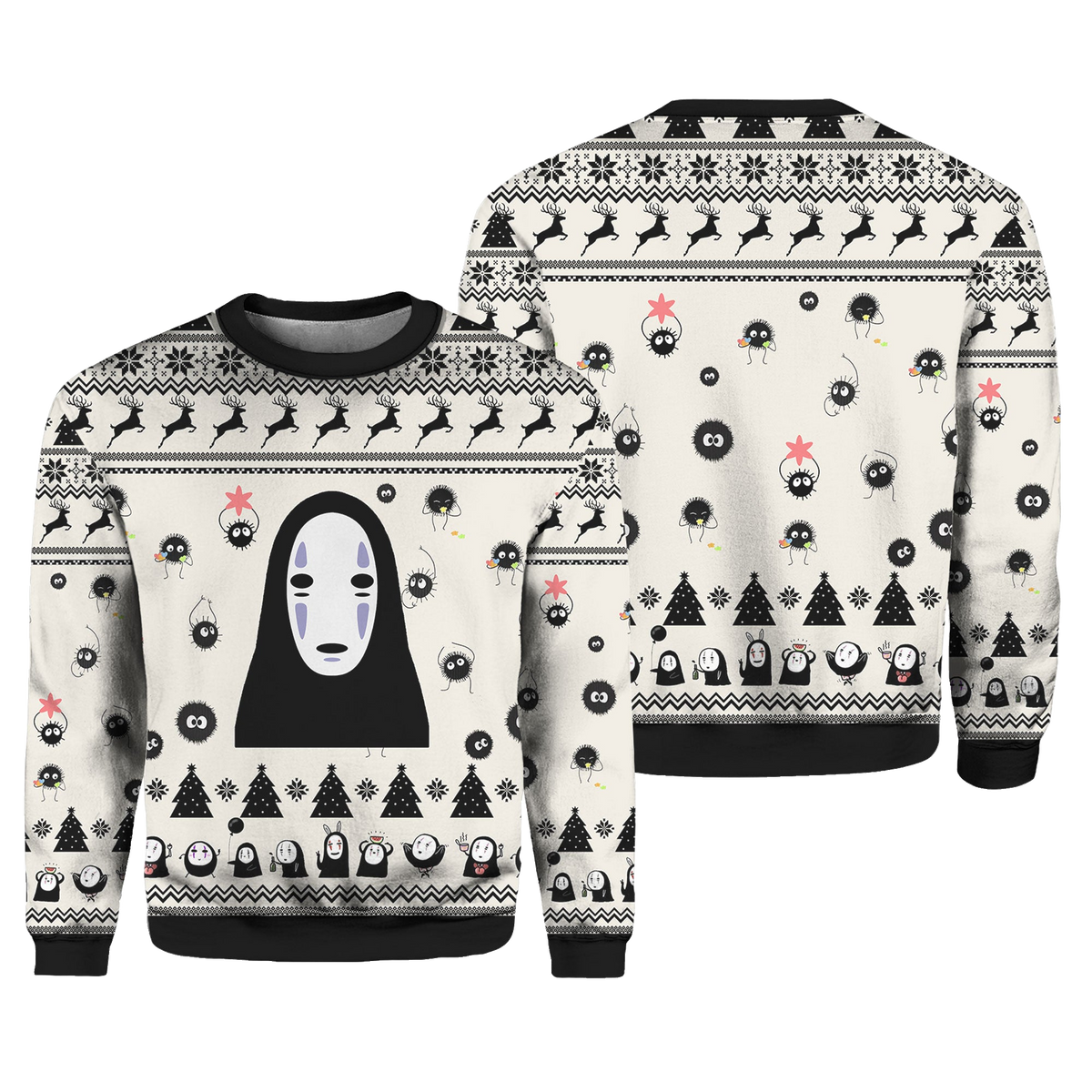 No Face White Christmas Gift Ugly Christmas Sweater – Moonbestprint