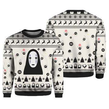 No Face White Christmas Gift Ugly Christmas Sweater – Moonbestprint