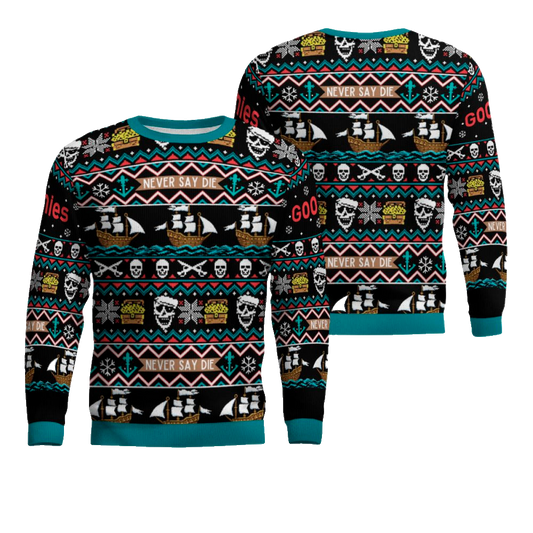 Never Say Die The Goonies Ugly Christmas Sweater 2025 – Moonbestprint