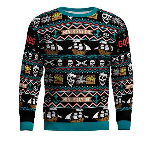 Never Say Die The Goonies Ugly Christmas Sweater 2025 – Moonbestprint