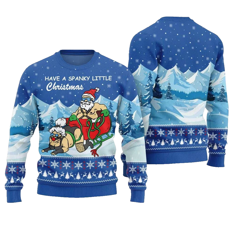 Naughty Santa Ugly Holiday Sweater - Moonbestprint