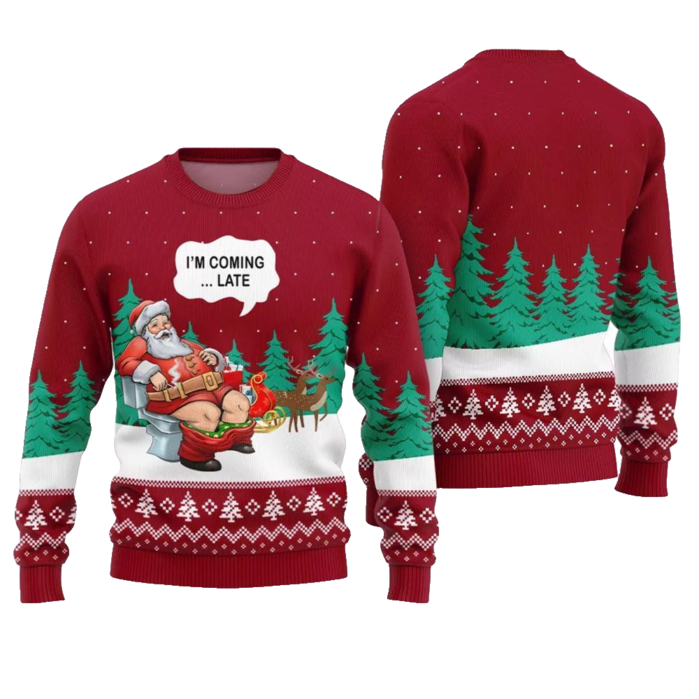 Naughty Santa Funny Christmas Sweater - Moonbestprint
