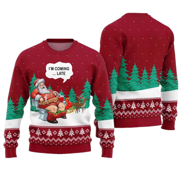 Naughty Santa Funny Christmas Sweater - Moonbestprint