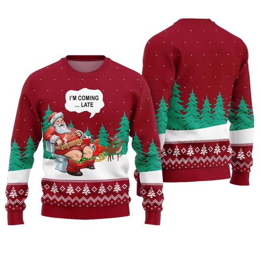 Naughty Santa Funny Christmas Sweater - Moonbestprint
