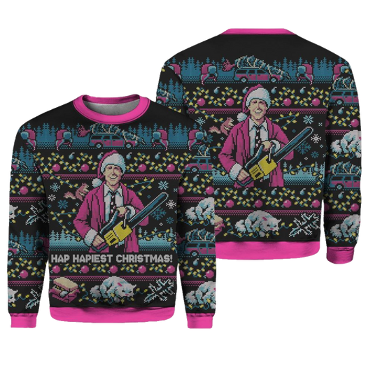 National Lampoons Vacation Hap Hapiest Christmas Sweater - Moonbestprint