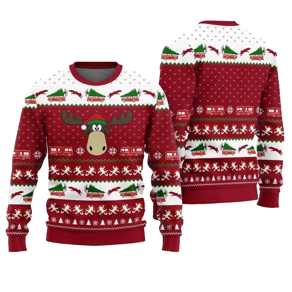 National Lampoon's Christmas Vacation Moose Ugly Christmas Sweater - Moonbestprint