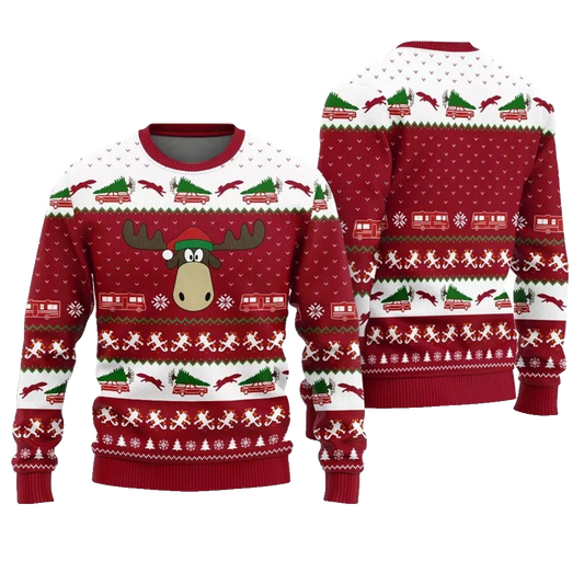 National Lampoon's Christmas Vacation Moose Ugly Christmas Sweater - Moonbestprint